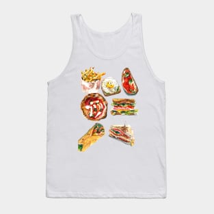 watercolor fastfood illustration Tank Top